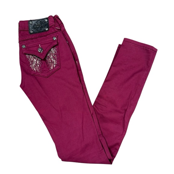 Miss Me Jeans in Color RASPBERRY - Picture 2 of 7